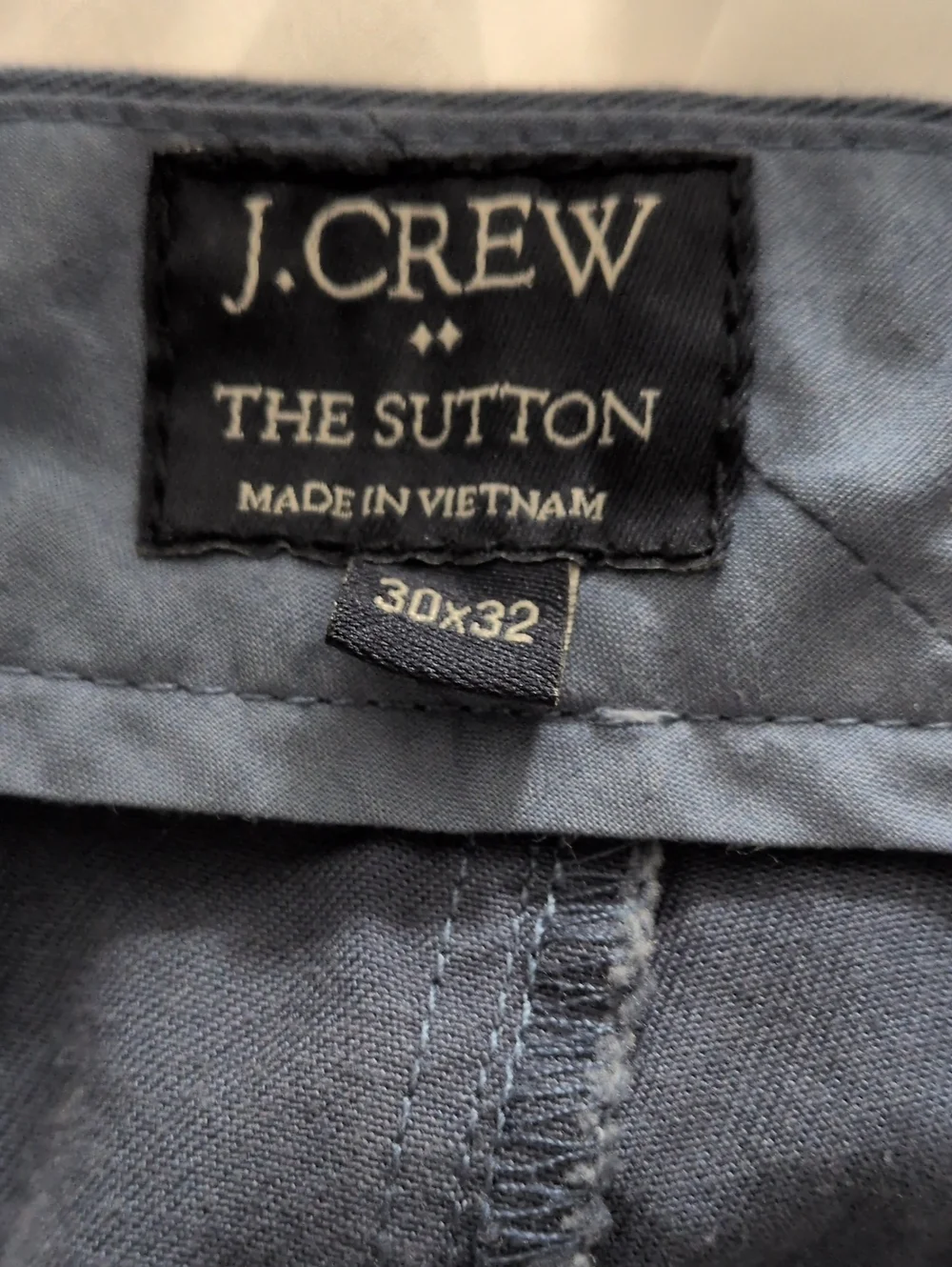 J Crew The Sutton Men's Blue Chino Pants. 100% Cotton GUC Size 30x29 4 Pockets